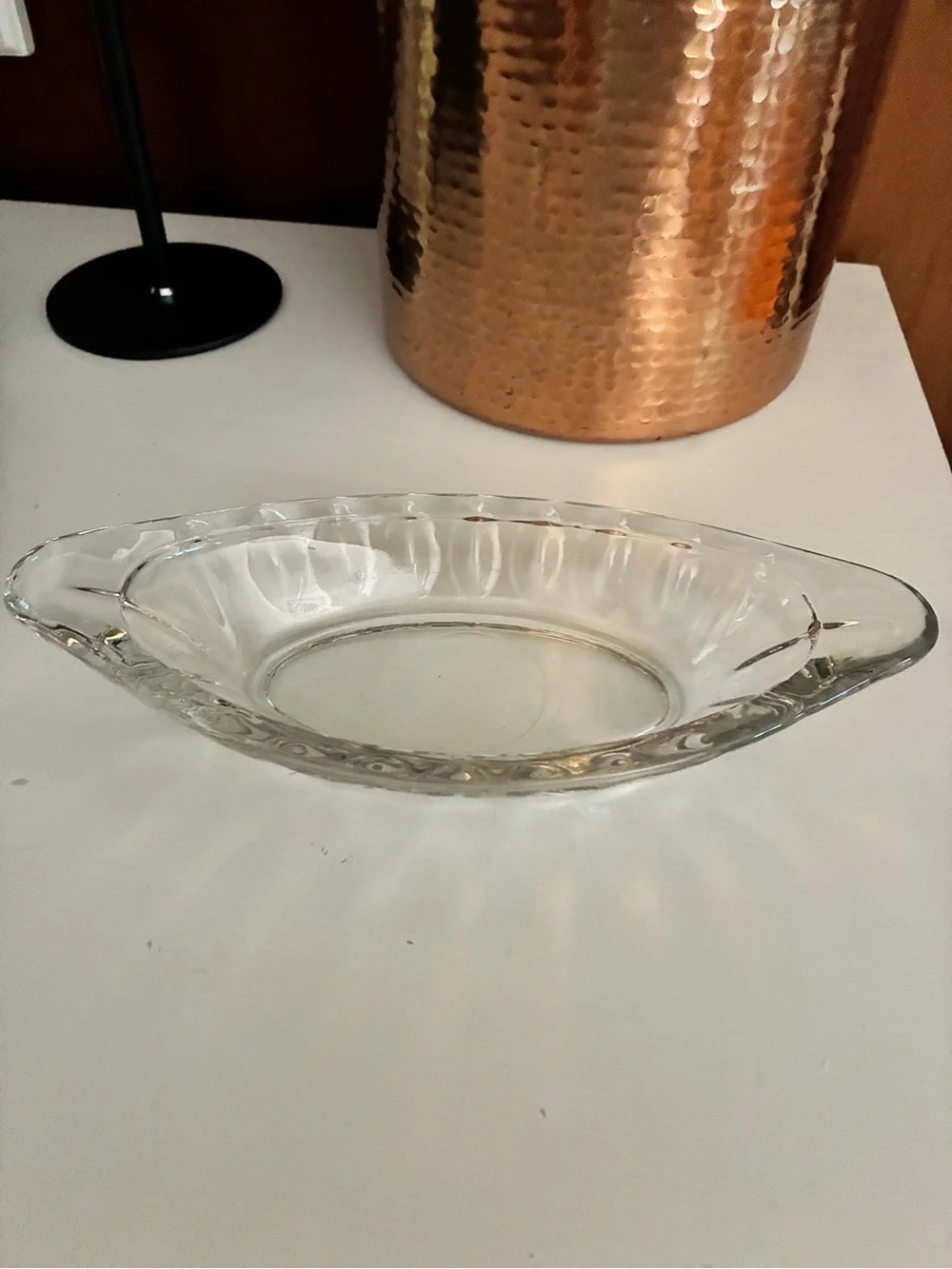 Vintage Clear Glass Decorative Serving Dish